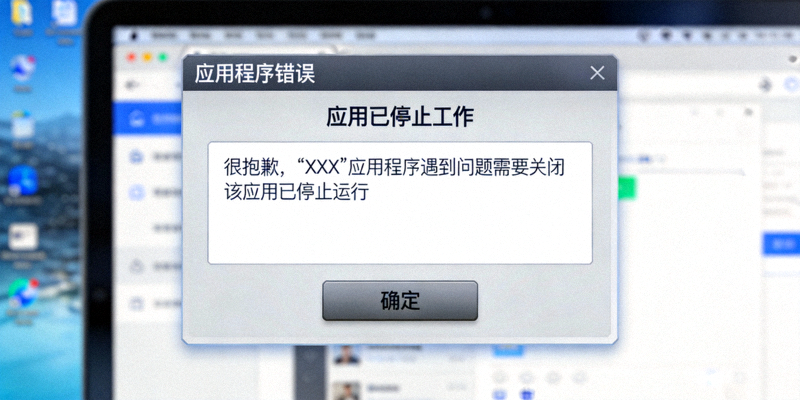电脑或手机操作系统弹出应用程序错误或已停止工作的对话框